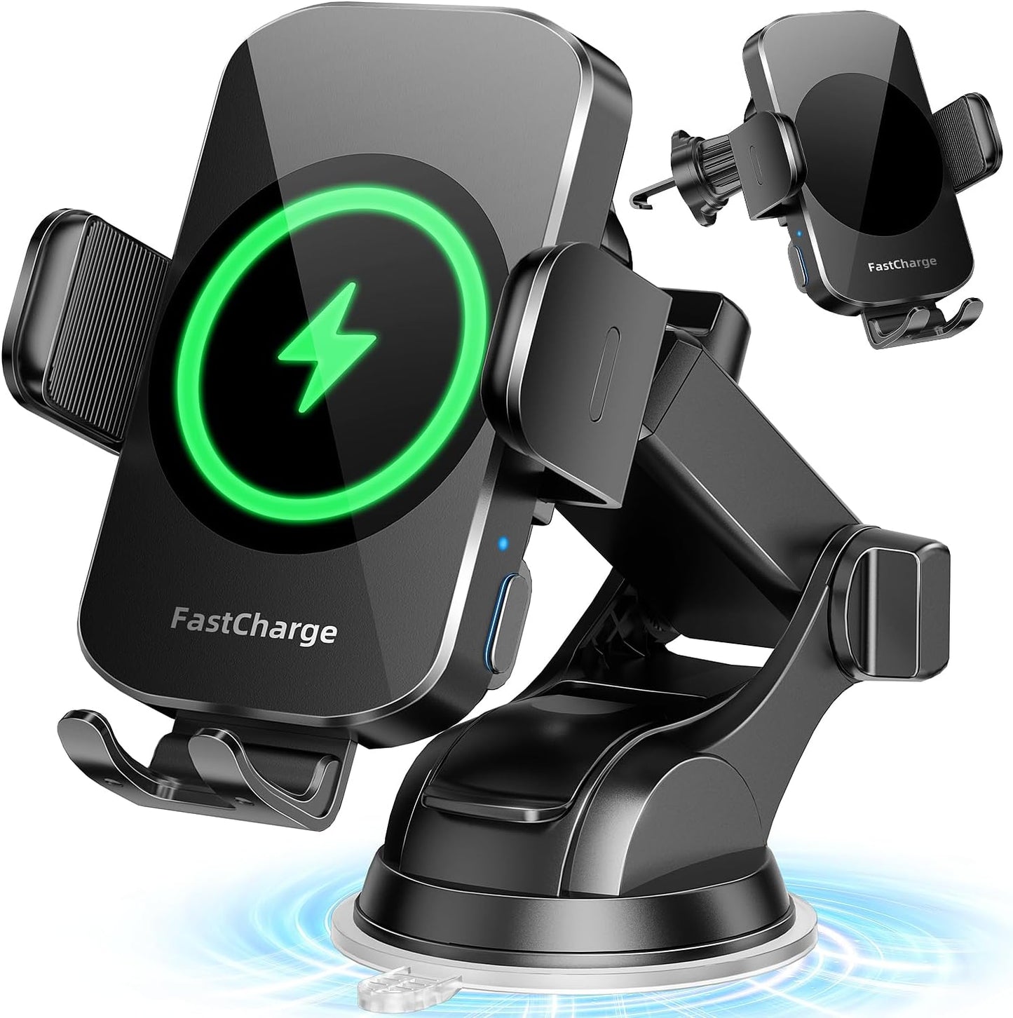 Wireless Car Charger Mount — 15W Fast Charging, Auto-Clamping