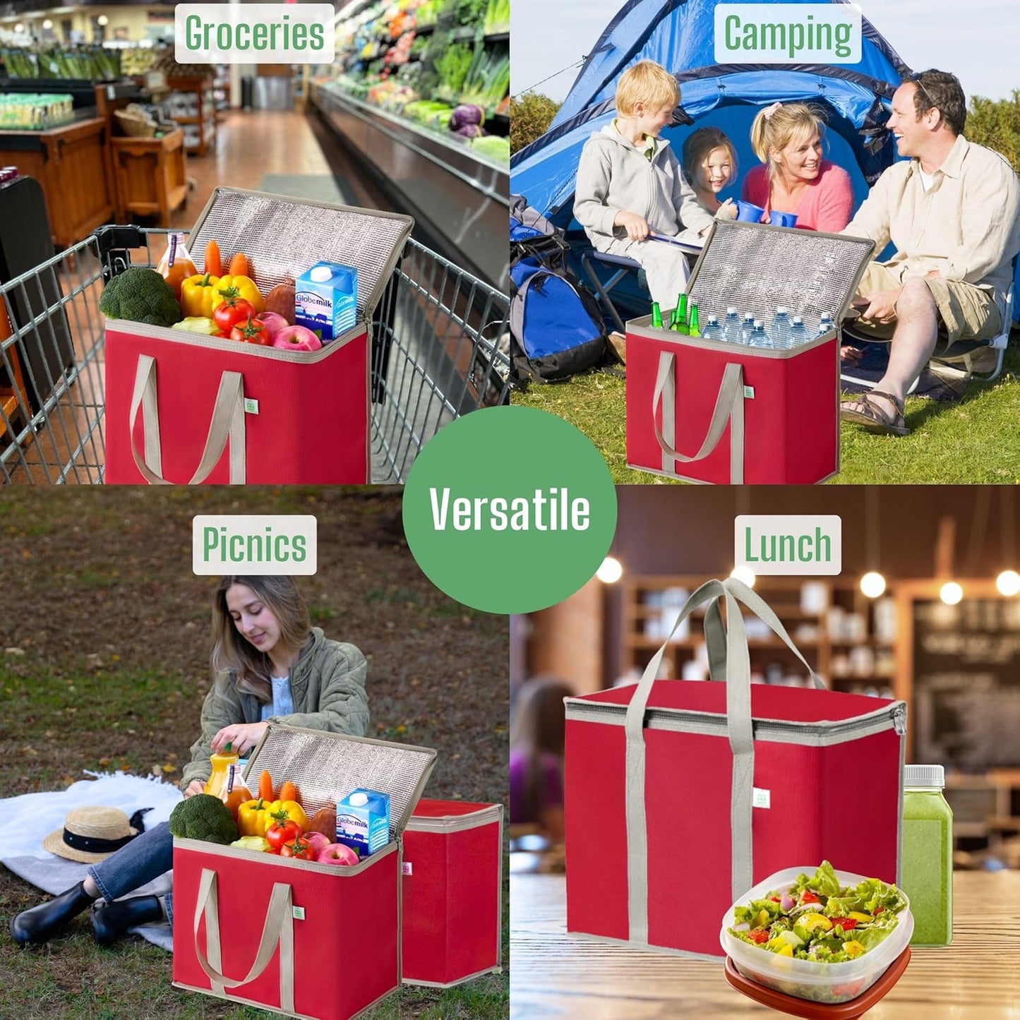Insulated Delivery Bag — Hot & Cold, 2-Pack, 45 lb Capacity