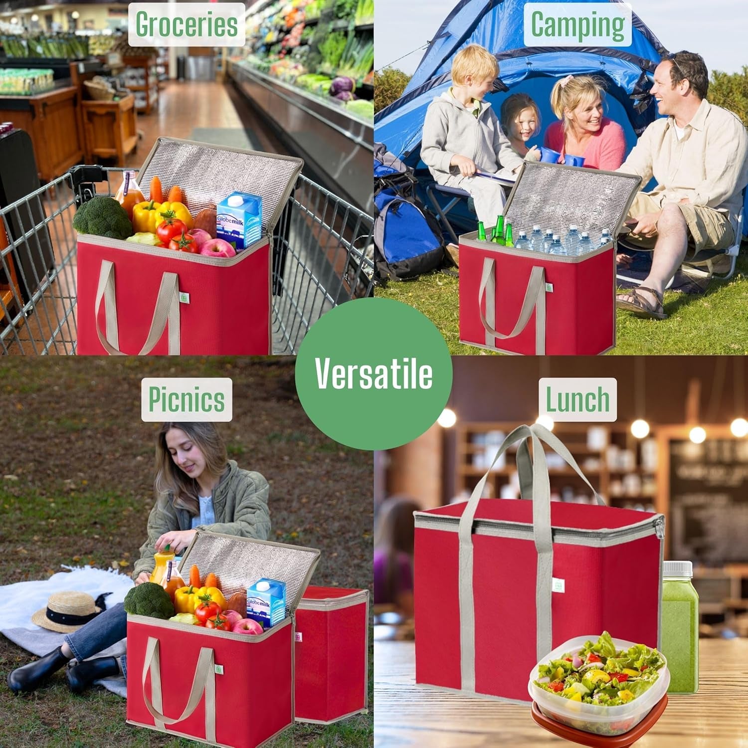 Insulated Delivery Bag — Hot & Cold, 2-Pack, 45 lb Capacity
