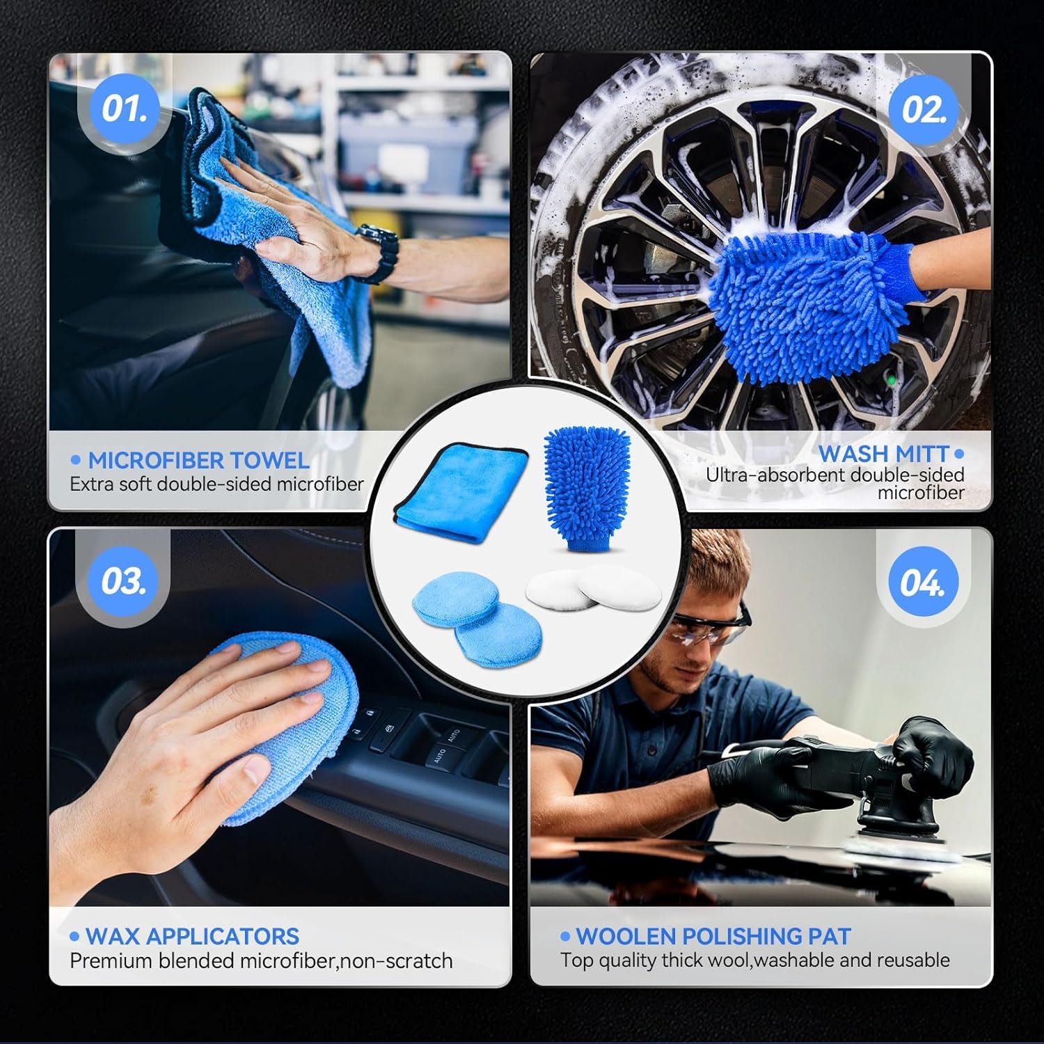 Car Wash & Detailing Kit — 21 Pieces with Storage Case