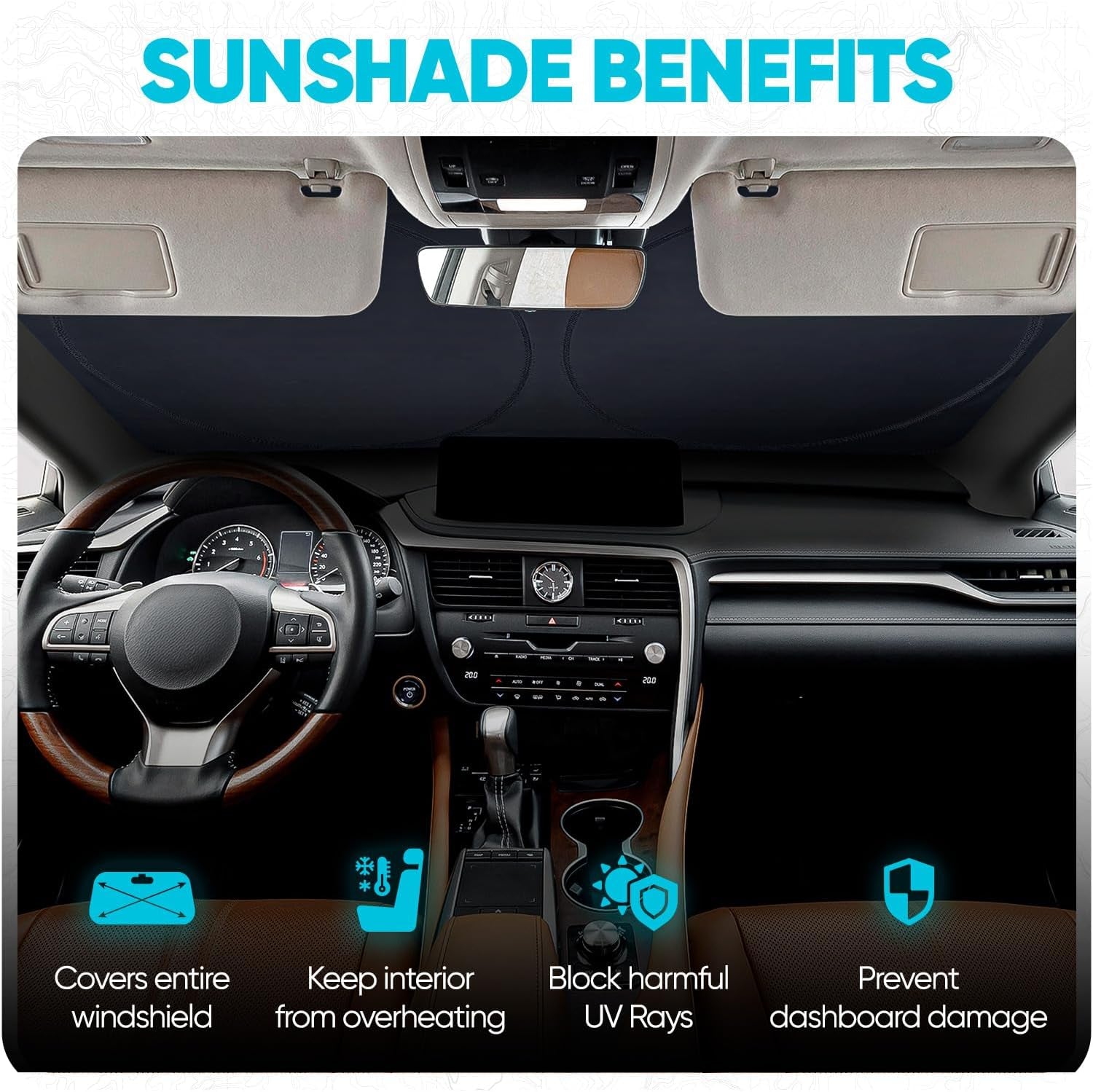 Reflective Car Sun Shade — Extra Large, Foldable