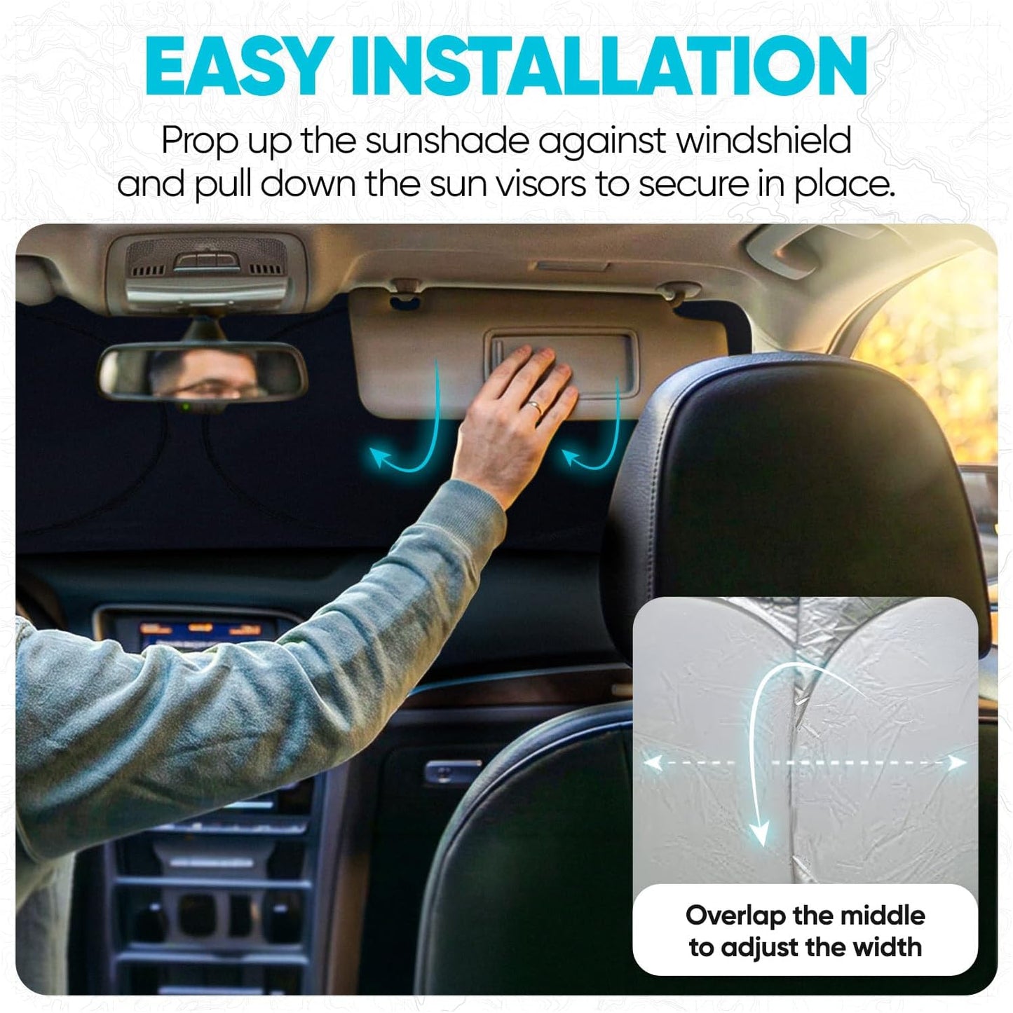 Reflective Car Sun Shade — Extra Large, Foldable