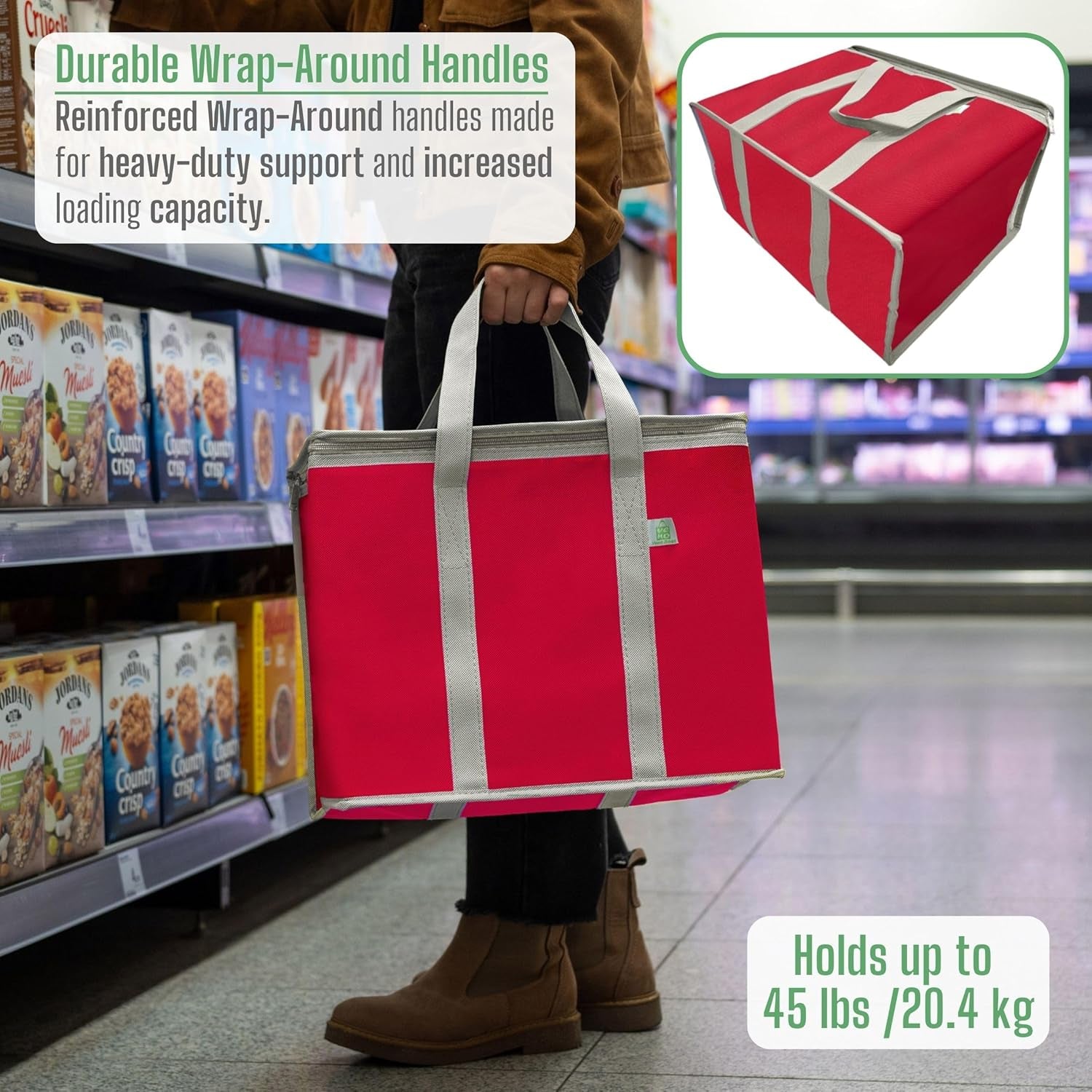 Insulated Delivery Bag — Hot & Cold, 2-Pack, 45 lb Capacity